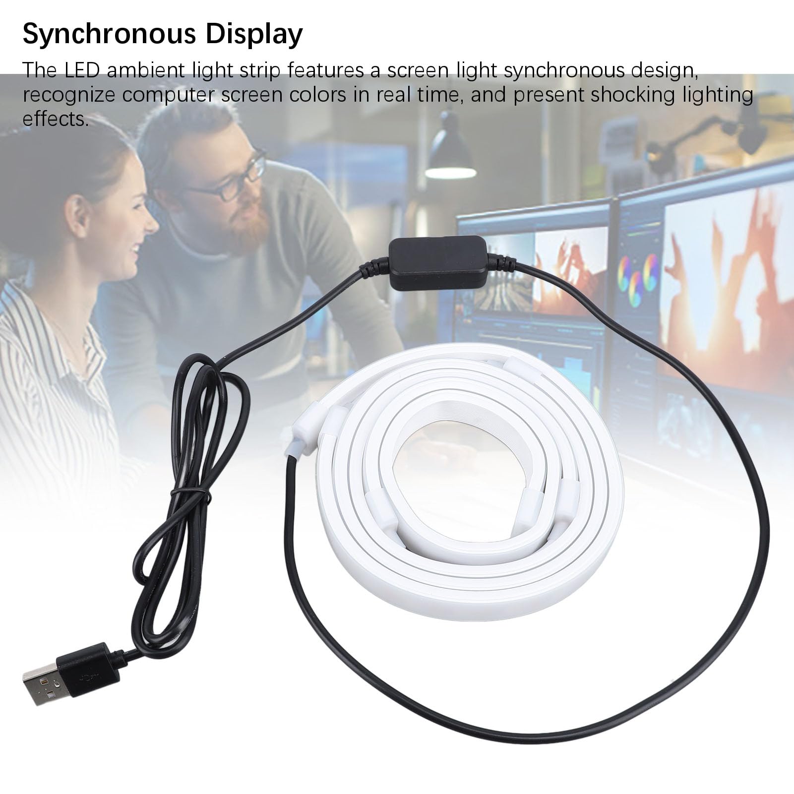 Jiawu Sync LED Strip Light RGB 16 Millionen Farben für 32 -Zoll -Computer Bildschirmspielatmosphäre