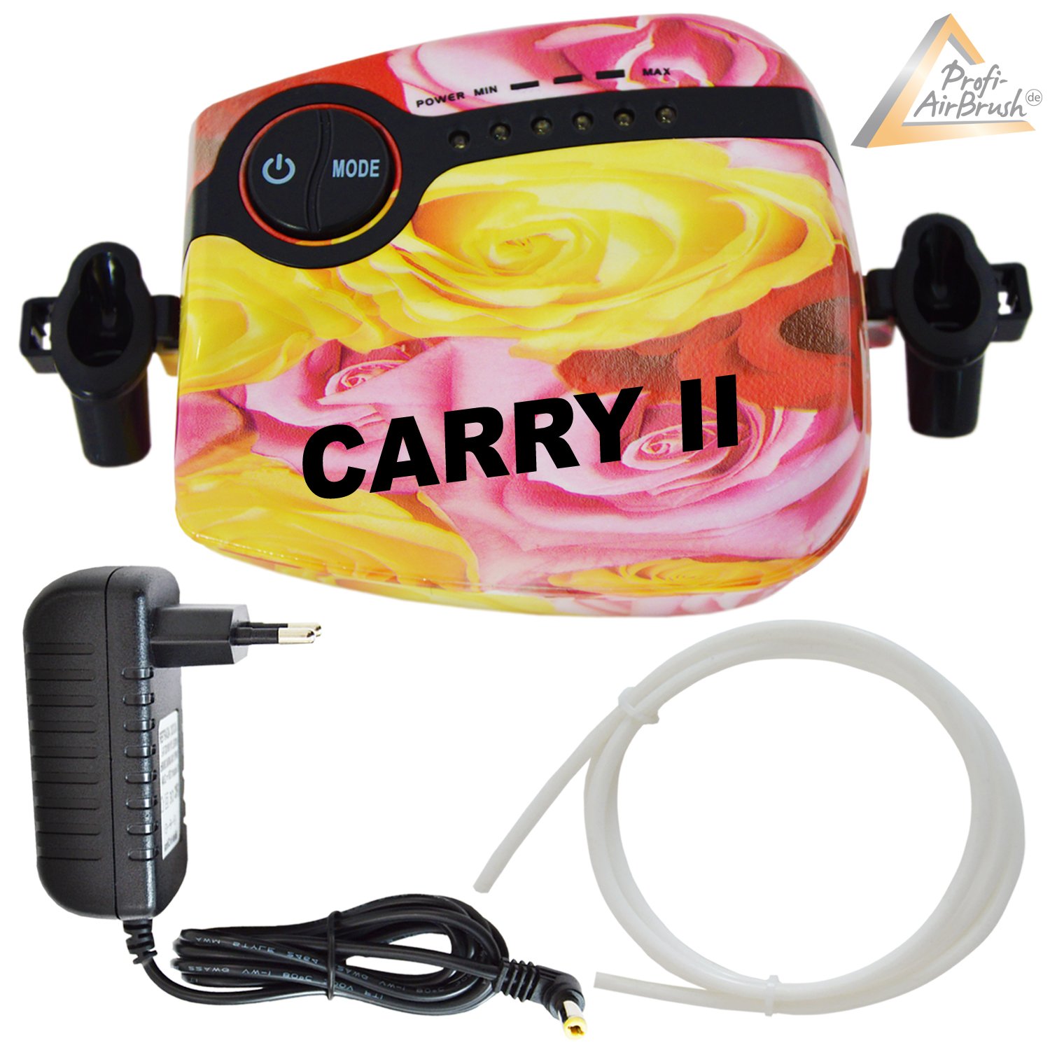AMUR Airbrush Profi Airbrush zestaw Carry II różowy do aerografu, wysokiej jakości pistolet natryskowy Single Action 2002 D 0,3 igła/dysza, optymalny zestaw do wszystkich prac precyzyjnych
