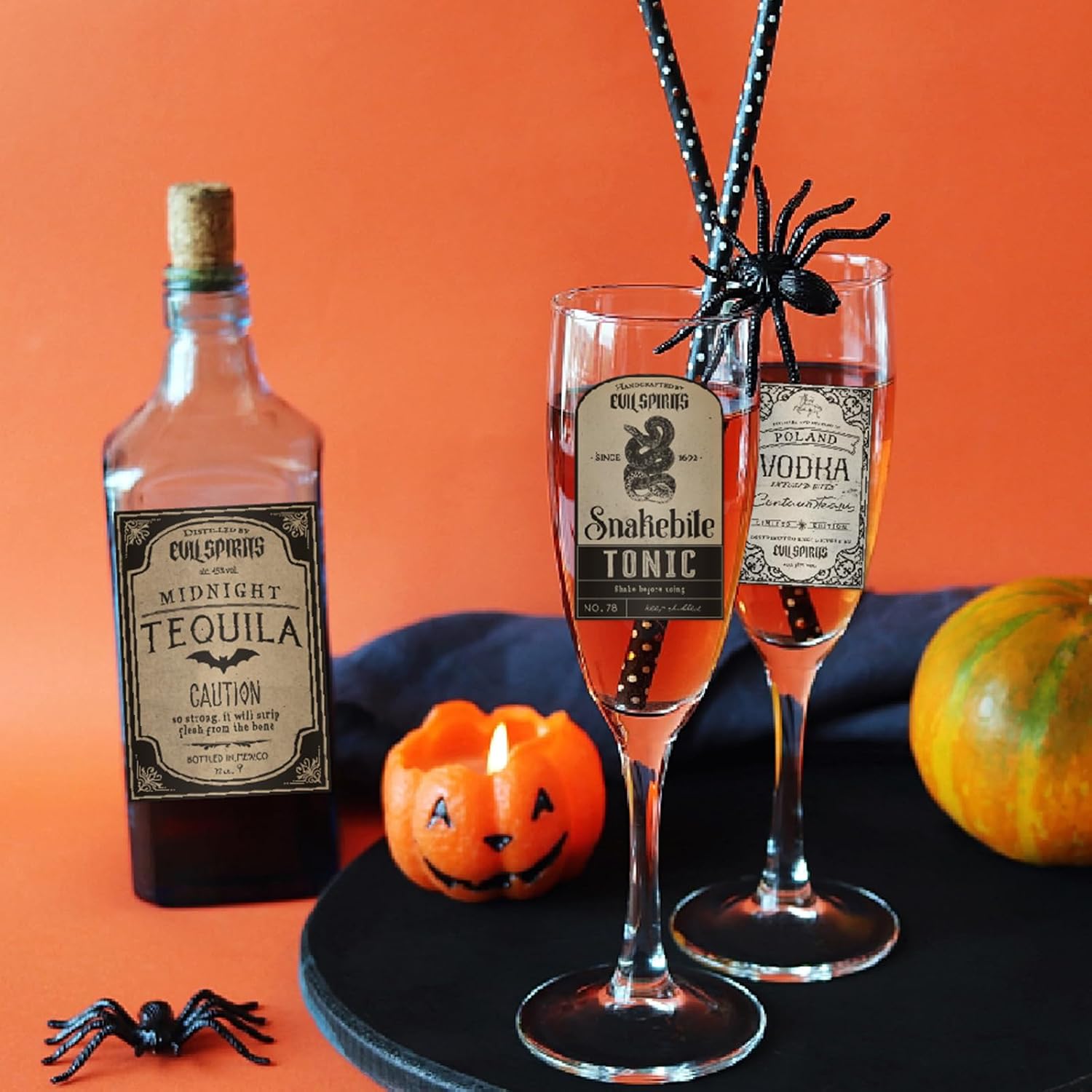 12 Pcs Creepy Halloween Animal Apothecary Wine Bottle Labels Medicine Bottle Label Stickers Apothecary Poison Decals Labels Classic Retro Wine Labels for Halloween Party Favor Photo Props