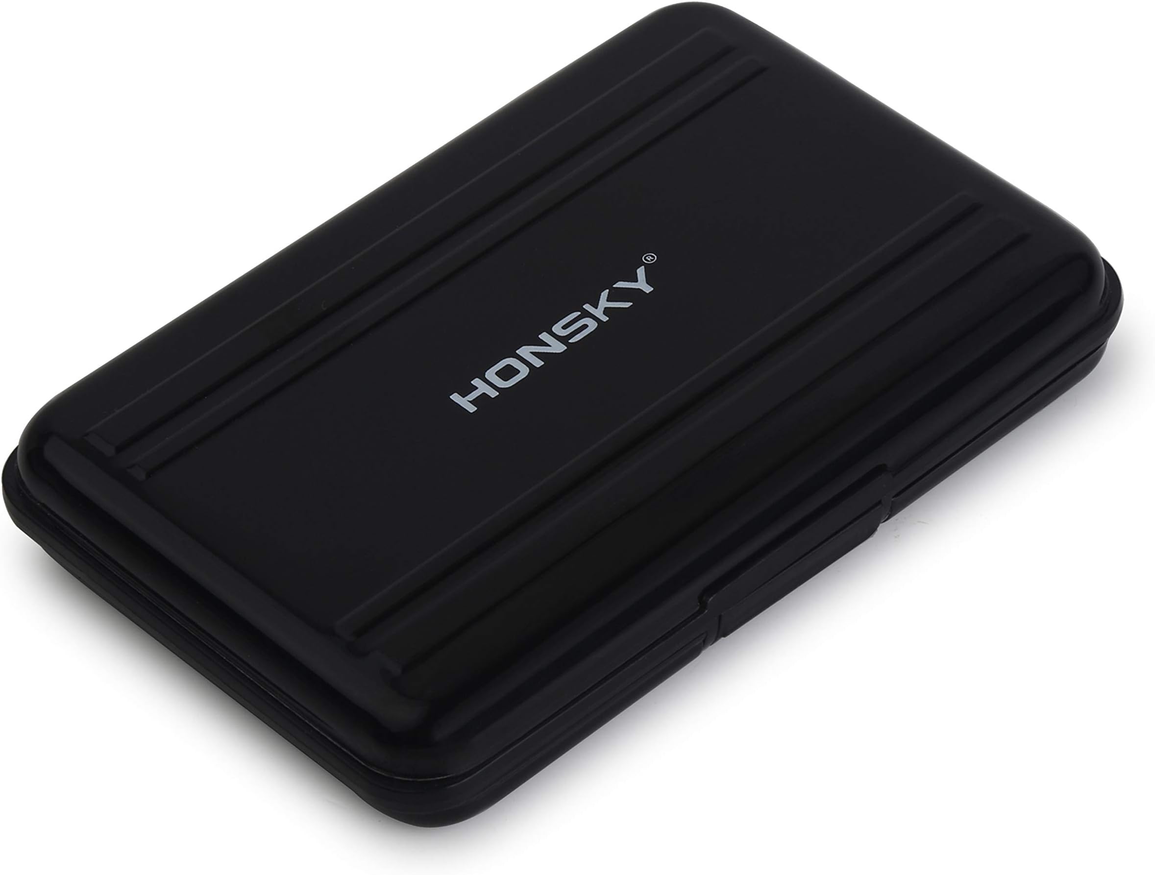 Honsky Honsky Aluminum Water Resistant UHS-I SD Micro SD SDHC SDXC TF SecureDigital Memory Card Carrying Case Holder Organizer Box Keeper for Computer Camera Media Storage Organization, Black
