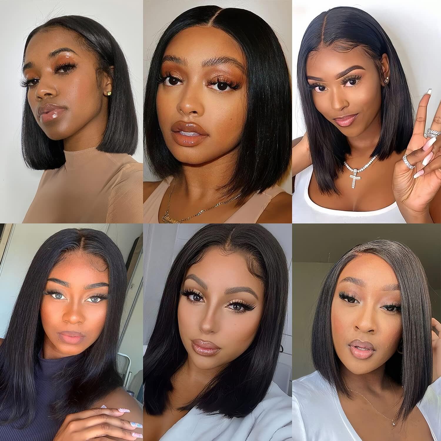 Perruque Bresilienne 13x4 Lace Frontal Wig Bob Courte Cheveux Humain Femme Naturelle for Black Women Couleur Straight Bob Lace Wigs 8 Pouces