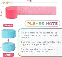 Vista 7 de AOBKIAT 5 rollos de papel crepé de serpentinas de arco iris, decoraciones de fiesta de Candyland para Navidad, cumpleaños, boda, despedida