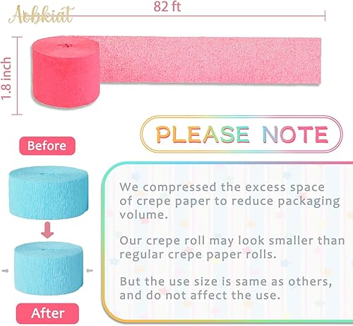 Miniatura 7 de AOBKIAT 5 rollos de papel crepé de serpentinas de arco iris, decoraciones de fiesta de Candyland para Navidad, cumpleaños, boda, despedida