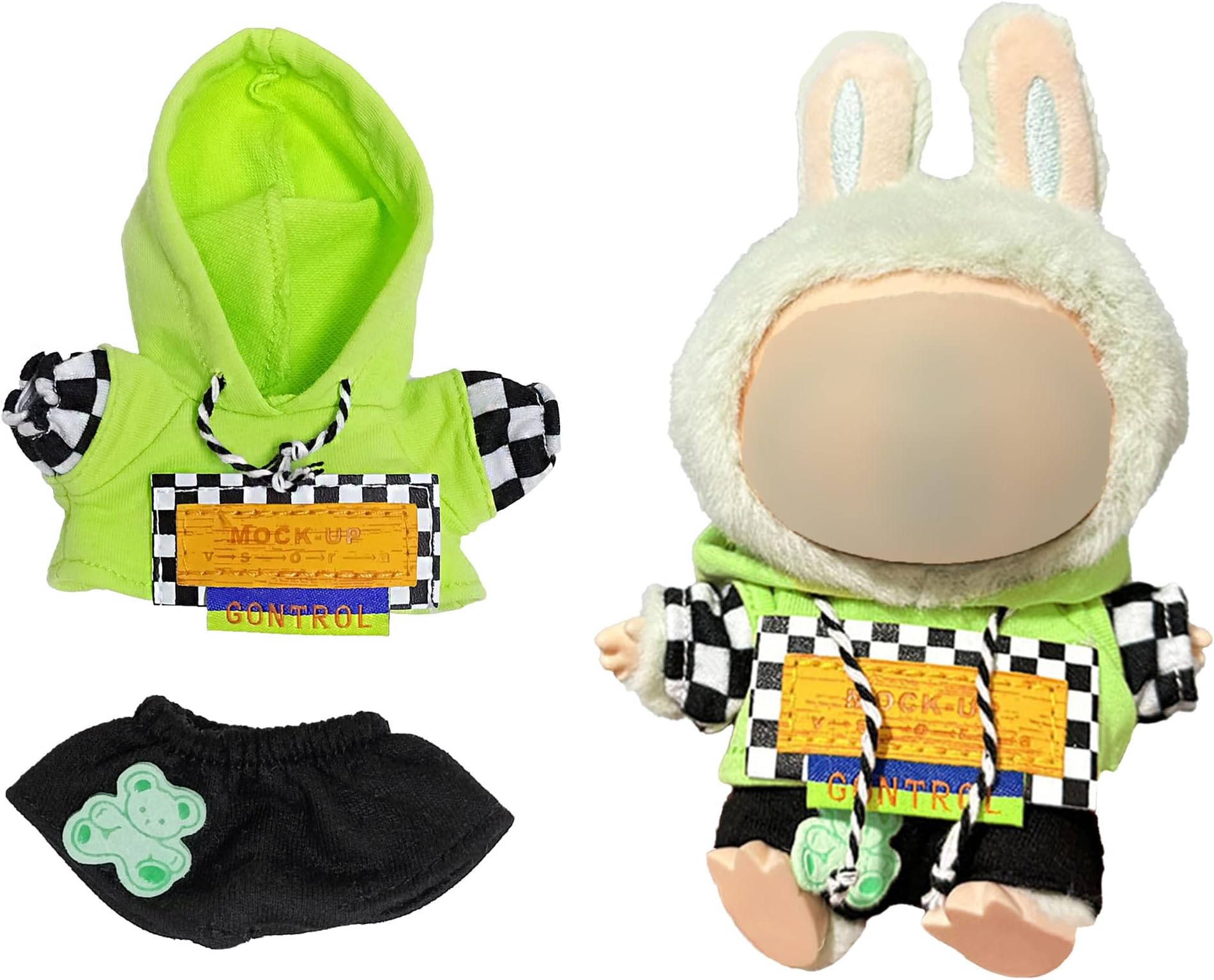 17cm Doll Clothes Set-Adorable Outfits for Dolls-Stylish Accessaries Clothes Dress-Up-Replaceable Clothing Collections, Includes Hoodie, Shorts