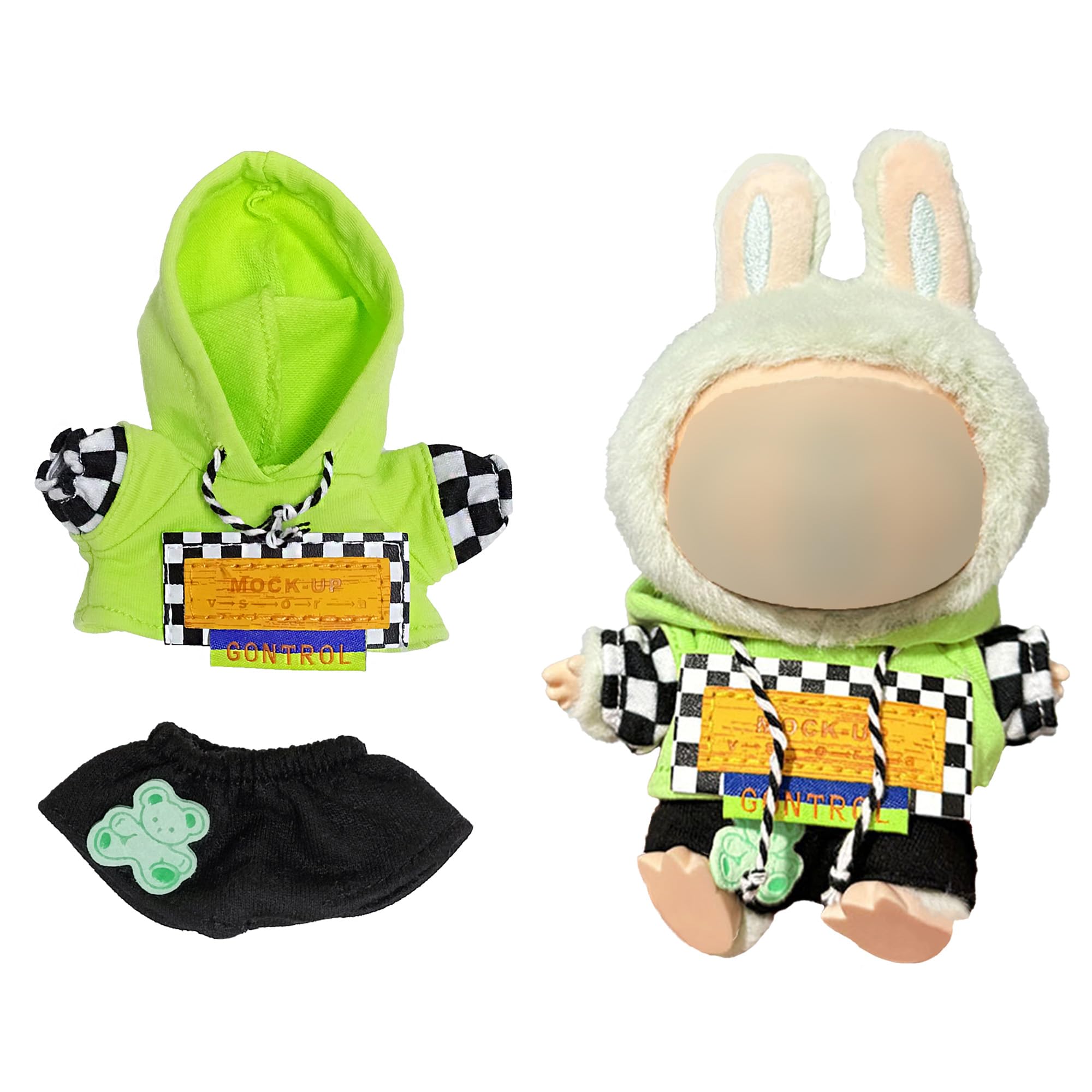 17cm Doll Clothes Set-Adorable Outfits for Dolls-Stylish Accessaries Clothes Dress-Up-Replaceable Clothing Collections, Includes Hoodie, Shorts