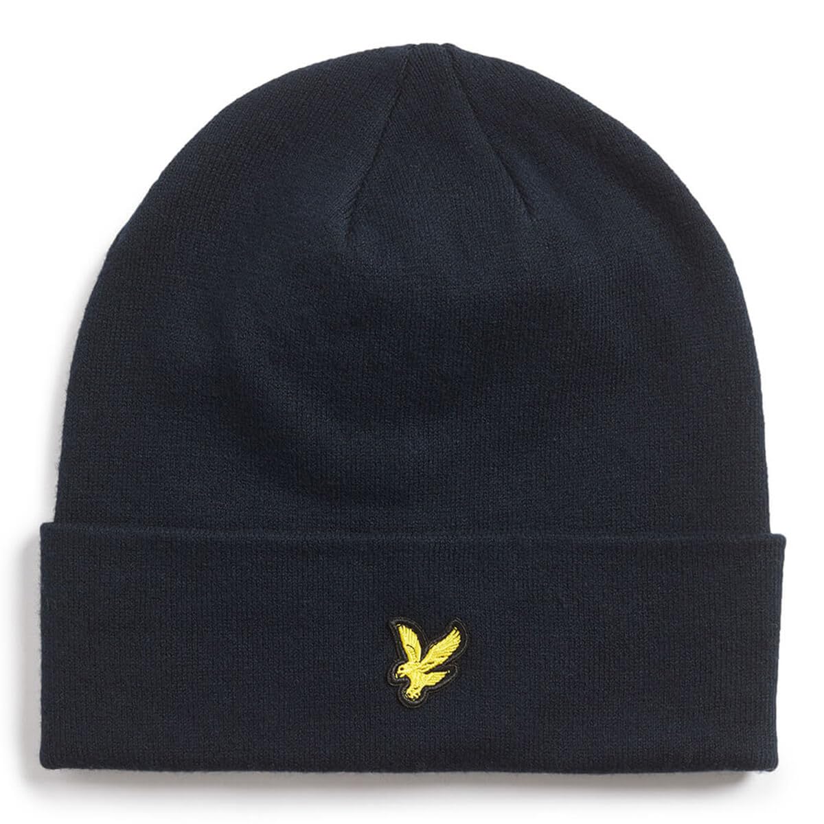 Lyle And Scott Men's Black Lyle & Scott Merino Beanie Hat Dark Navy - Size One Size