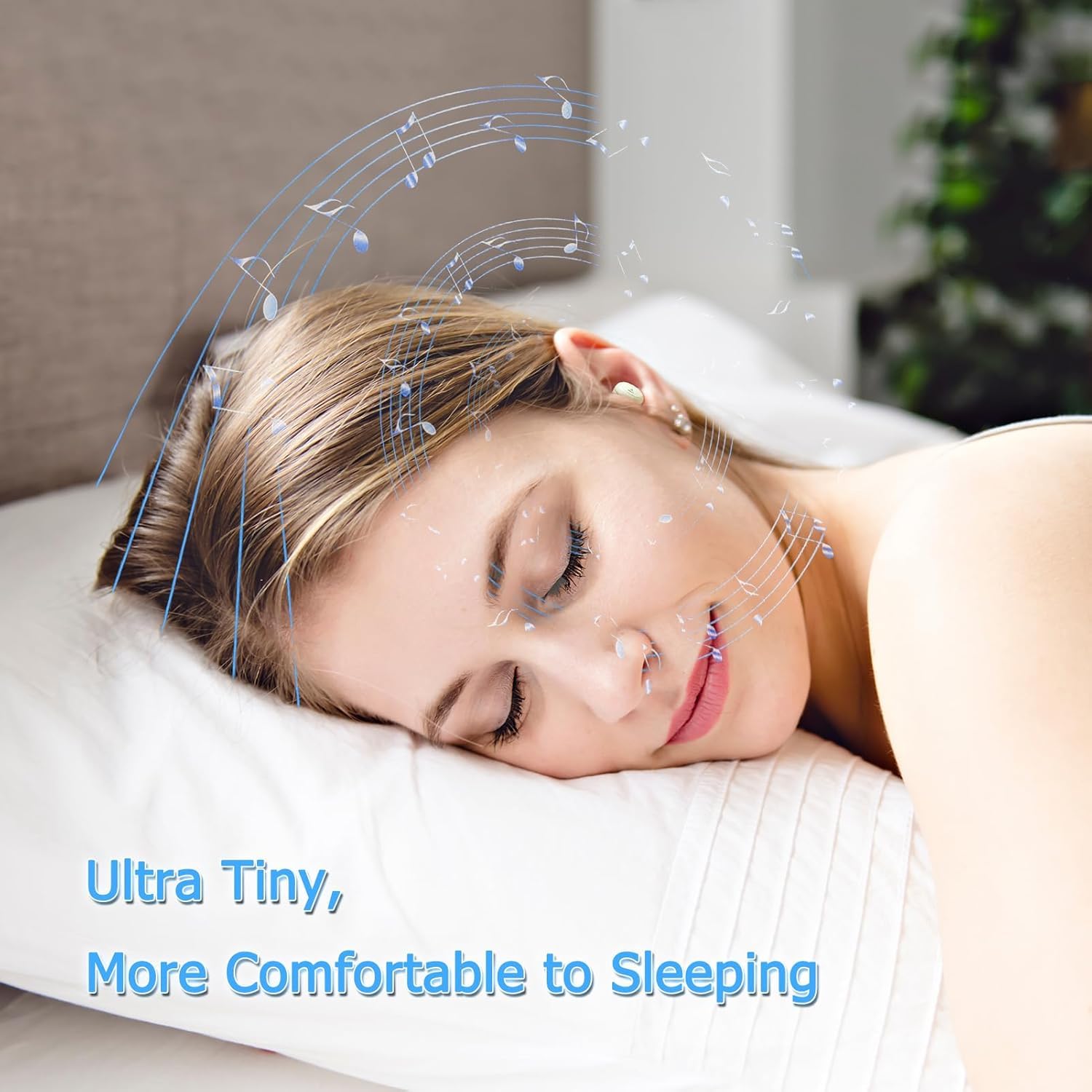 Auriculares para dormir de lado, auriculares inalámbricos para dormir, adecuados para orejas pequeñas, sonido estéreo, carga rápida con funda de carga