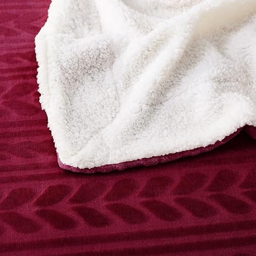 Miniatura 8 de Exclusivo Mezcla Manta de cama de forro polar Sherpa tamaño King, mantas cálidas de terciopelo reversible para cama, sofá y sofá, 90 x 104 pulgadas,