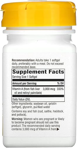 Miniatura 2 de Nature's Way Vitamina A, 3,000 mcg por porción, 100 cápsulas blandas