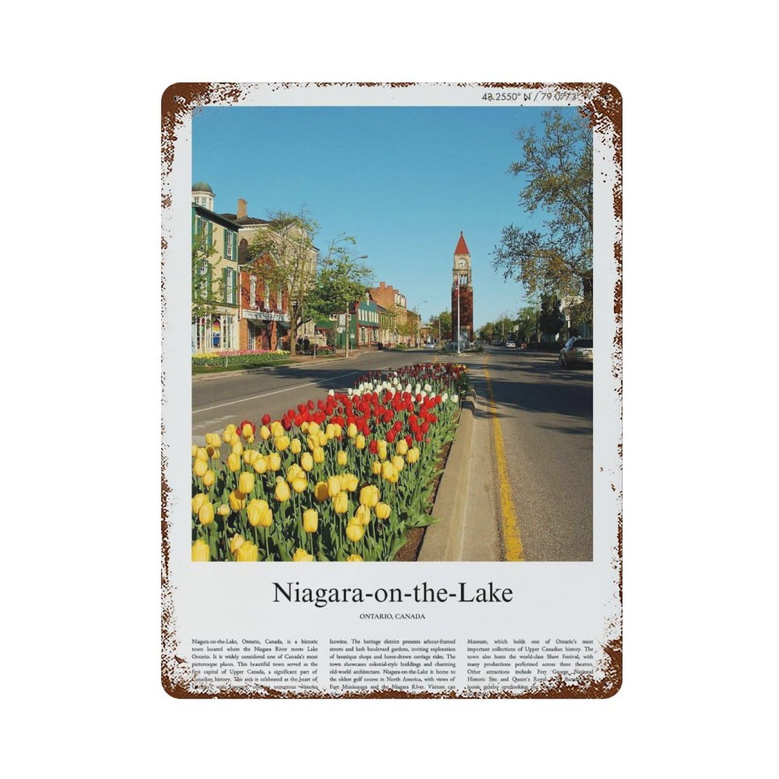 xiaoxiaoshen Niagara-on-the-lake Ontario, Canada City Scenery Wall Decor Art Metal Tin Poster Modern Home Decor Art Home Bar Shop Decorations Vintage Sign 40x30cm