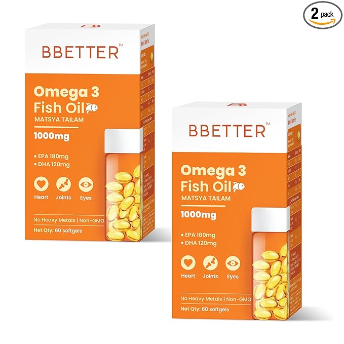 BBETTER Omega 3 Fish Oil Capsules For Heart, Fish Oi BBETTER Omega 3 Fish Oil Capsules For Heart, Fish Oi