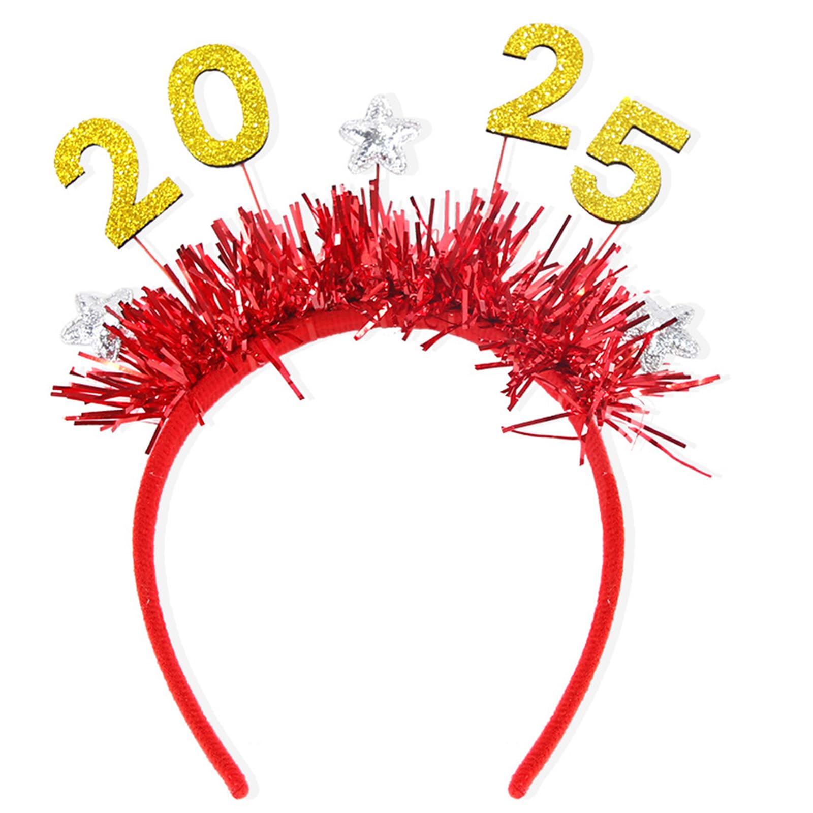 YUPEIUKLI2025 New Year Adult Teens Tinsel Headband Sequins Letter Hair Hoop Carnivals Party Headpiece Christmas Party Props
