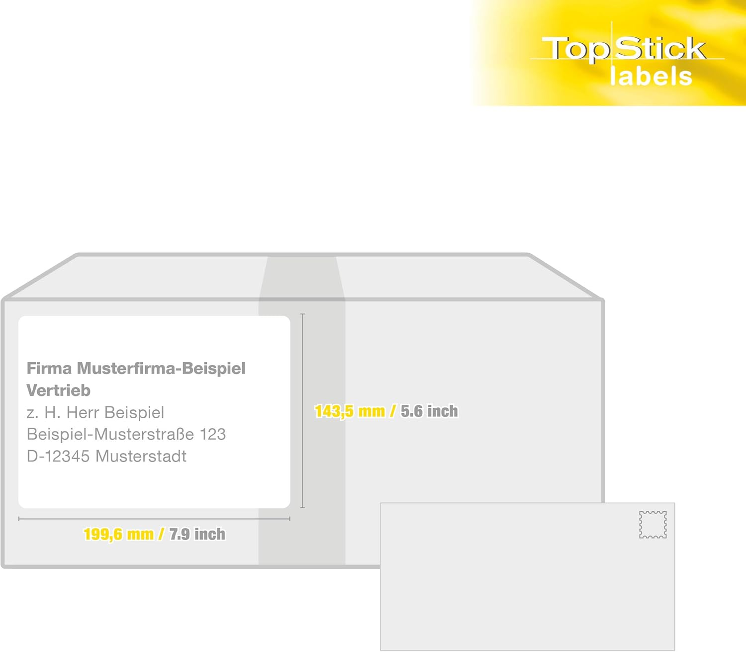 TopStick Universal Labels, 200 Labels, 100 Sheets, 199.6 x 143.5 mm, White