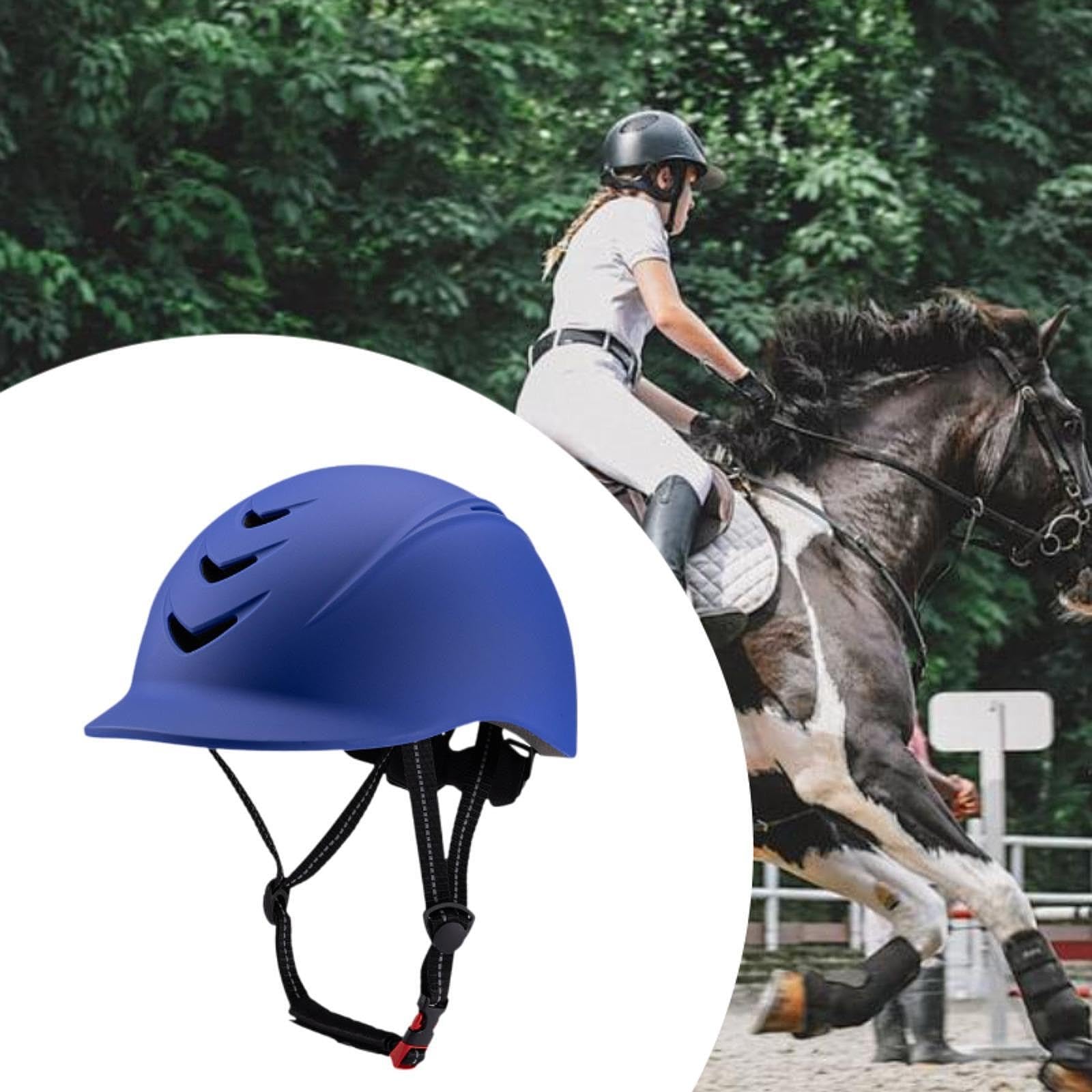 Kask jeździecki Kask jeździecki, Kask jeździecki Wygodny regulowany kask rowerowy Lekki Dorośli Mężczyźni Kobiety Czapka jeździecka(Blu)