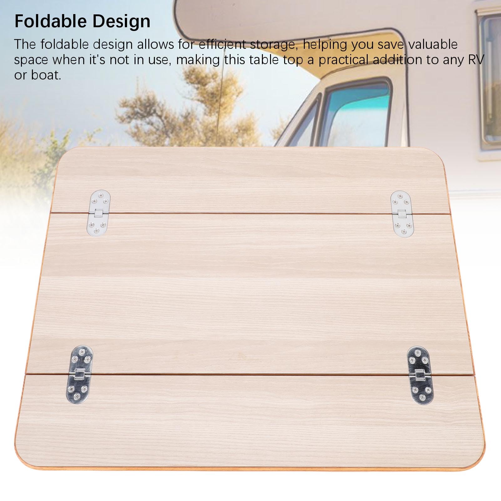 aqxreight Plateau de Table Pliable pour Camping-Car, Finition Revêtue en Bois Massif, Grande Surface élégante, Espace de Travail pour Salle à Manger, Bateau, Yacht Marin, (Blanc (