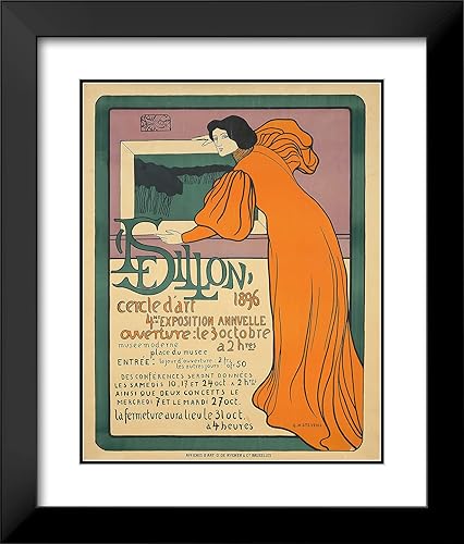 Miniatura 2 de ArtDirect Gustave-Max Stevens 20x24 Black Modern Frame and Double Matted Museum Art Print Titled - Le Sillon, 4th Exhibition (1896)