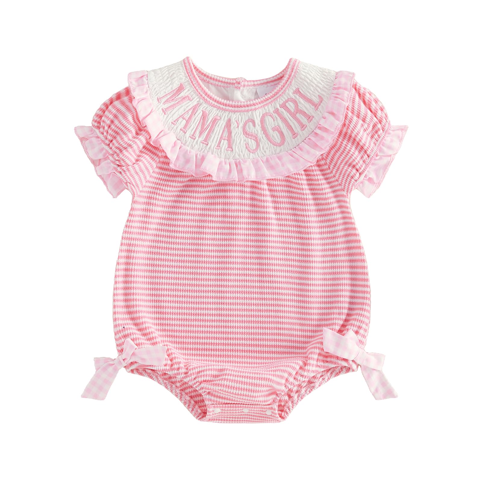 Baby Girls Summer Clothes Mamas Girl Romper Letter Ruffle Short Sleeve Jumpsuit Infant Girl Headband Outfits