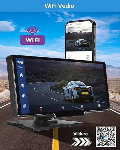 Miniatura 5 de Hikity Carplay Android Auto estéreo portátil inalámbrico para automóvil, pantalla de juego de coche HD de 10.26 pulgadas con cámara de tablero de