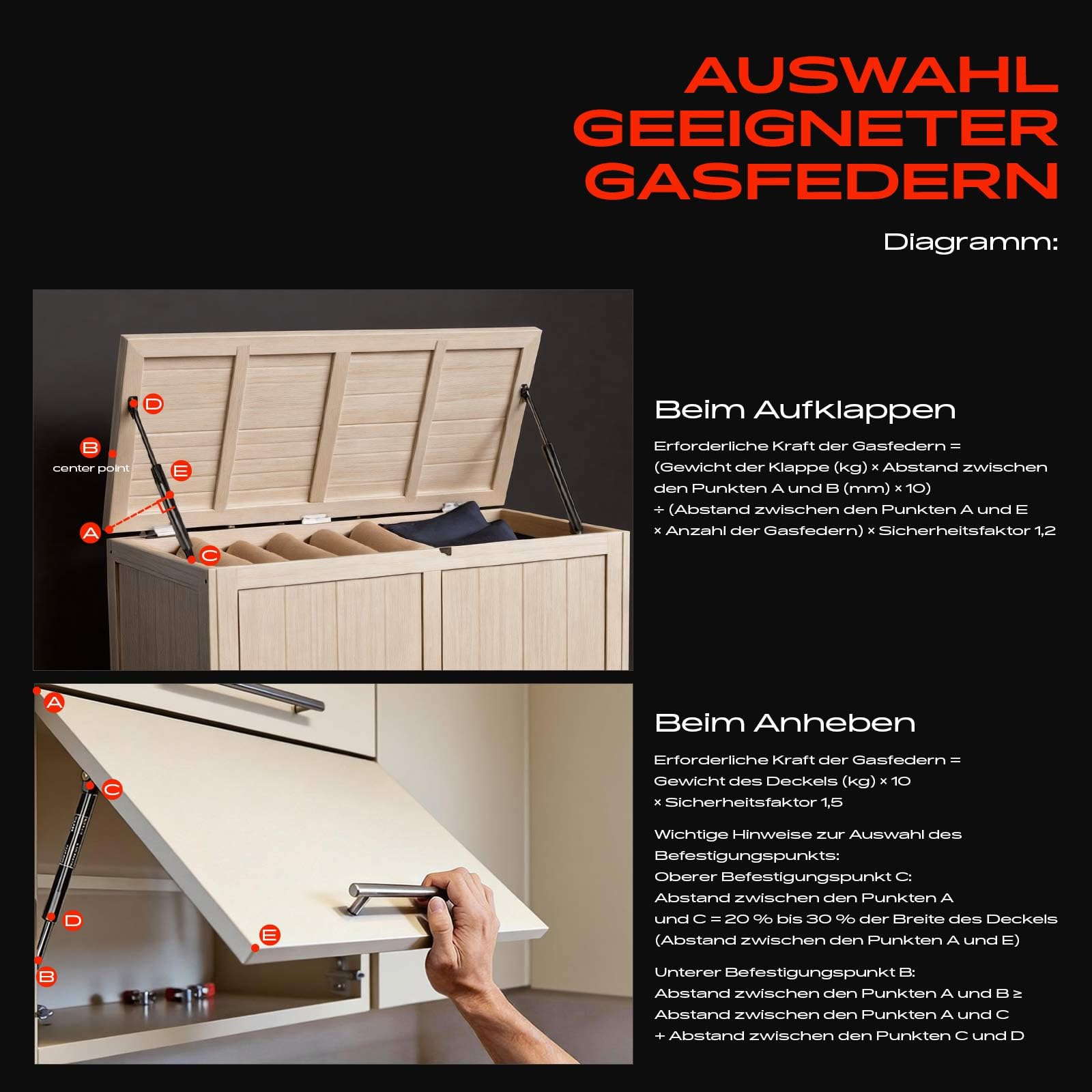 Frankberg 2x Universal Gasdruckdämpfer Gasdruckfeder 270N 500MM 200MM Einzel-Kugelkopf Für Möbel Wohnmobil Markisenstangen Zeltstangen Schränke Werkzeugkästen Stauraumabdeckungen