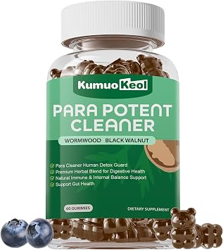 Black Walnut Wormwood Detox Gummies - Organic Herbal Extract with Pumpkin Seeds, Oregano Oil for Gut Health, Supports Digestive & Microbial Balance, Non-GMO & Gluten Free Supplements - 60 Count
