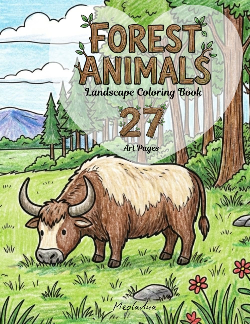Forest Animals - Landscape Coloring Book: Relaxing Folk-Art Style | Woodland Creatures and Exotic Animals