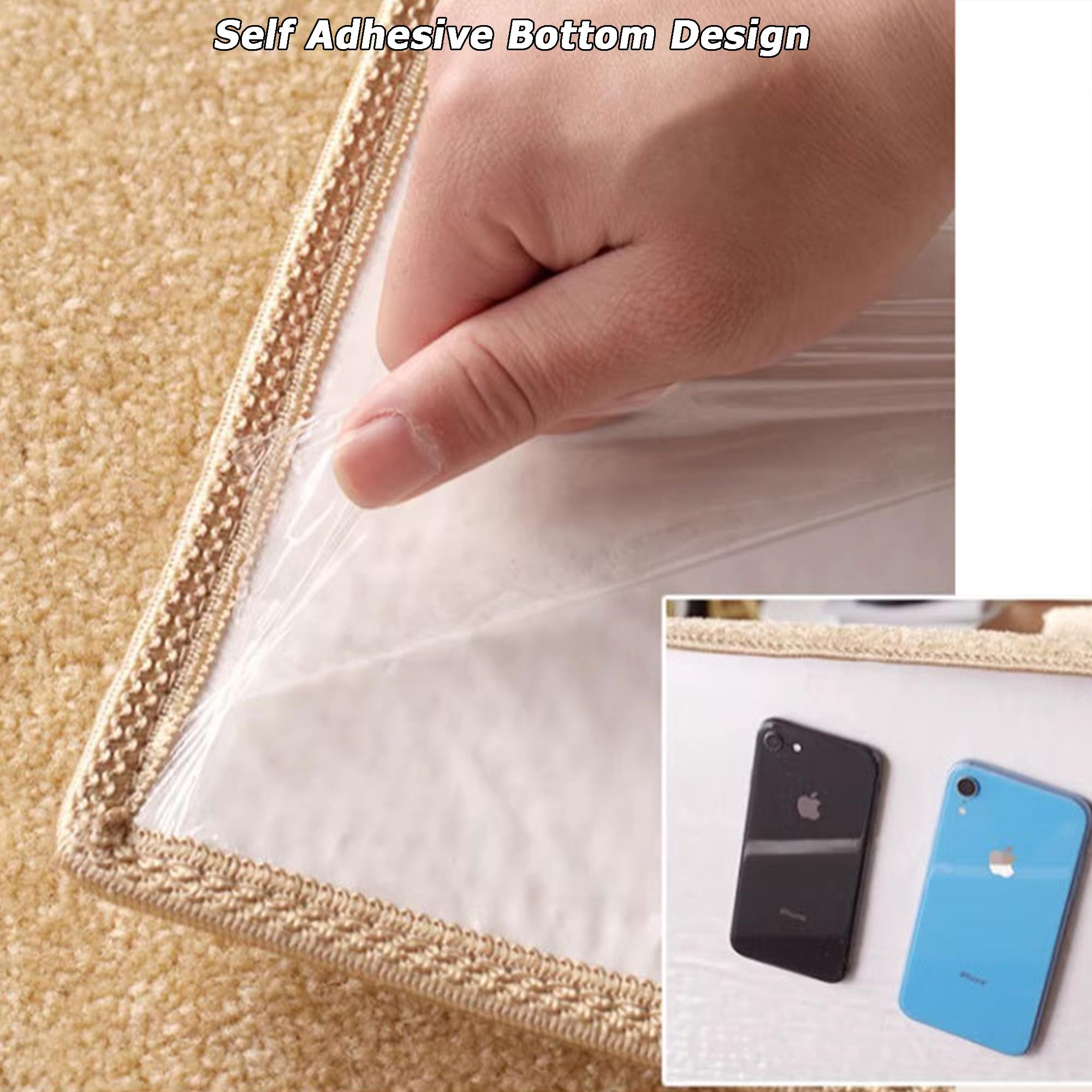 Rutschfeste Treppenmatte, selbstklebende Stufenmatten, abnehmbarer Treppenläufer, Teppich, Abdeckmatten für Kinder, ältere Menschen, Haustiere (75 x 26 cm, 7 Stück, Beige)