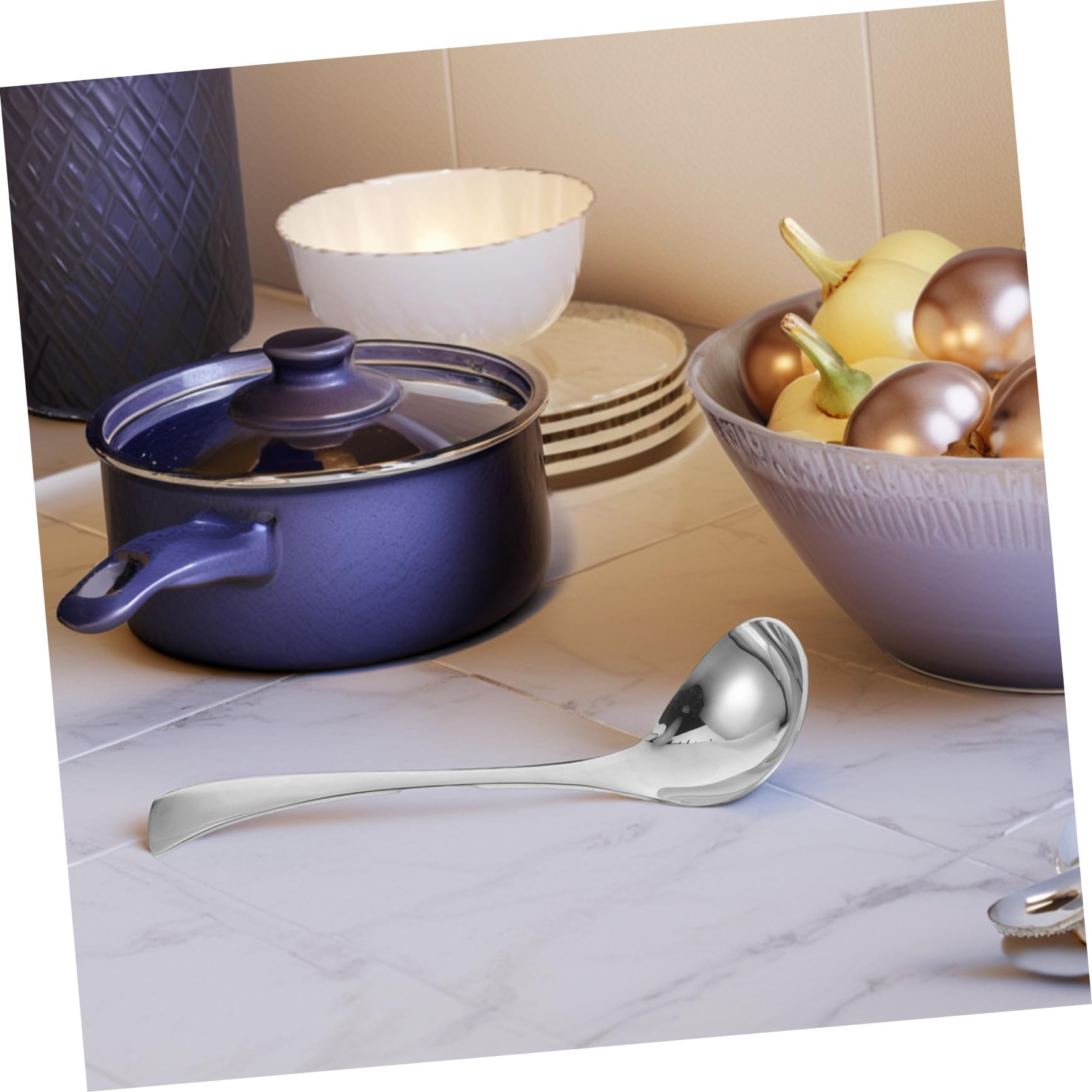 2 piezas Cucharones de Acero Inoxidable Mango Resistente Cucharón para Servir Sopas Salsas y Guisos Utensilios de Cocina Duraderos para Restaurante Aptos para Lavavajillas