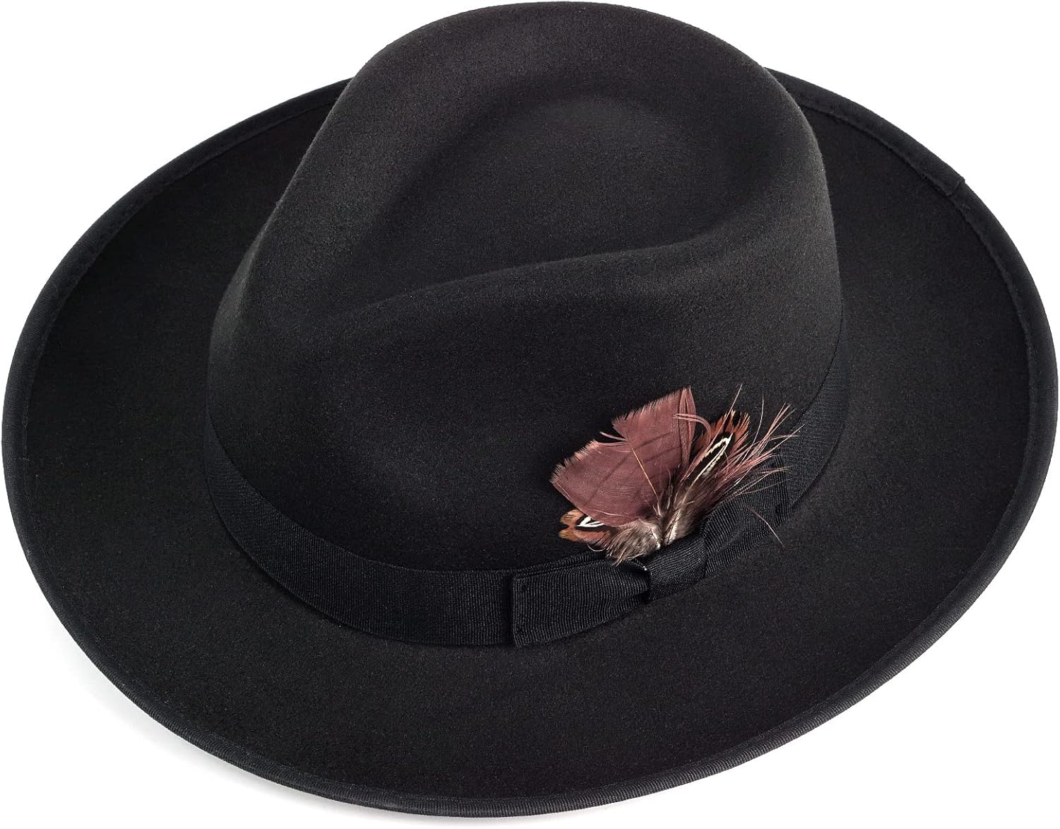 FADACHY Fedora Hats for Men & Women Wide Brim Felt Hat Dress Panama Trilby Hats - Image 8