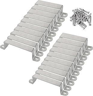 AKOLAFE 30 x Fence Panel Brackets 4 Inch Galvanized Steel Fence Post Security Brackets Post Clips Stabilizer with 60 Screws Heavy Duty Fence Post Repair Kit for Concrete, Wooden Posts