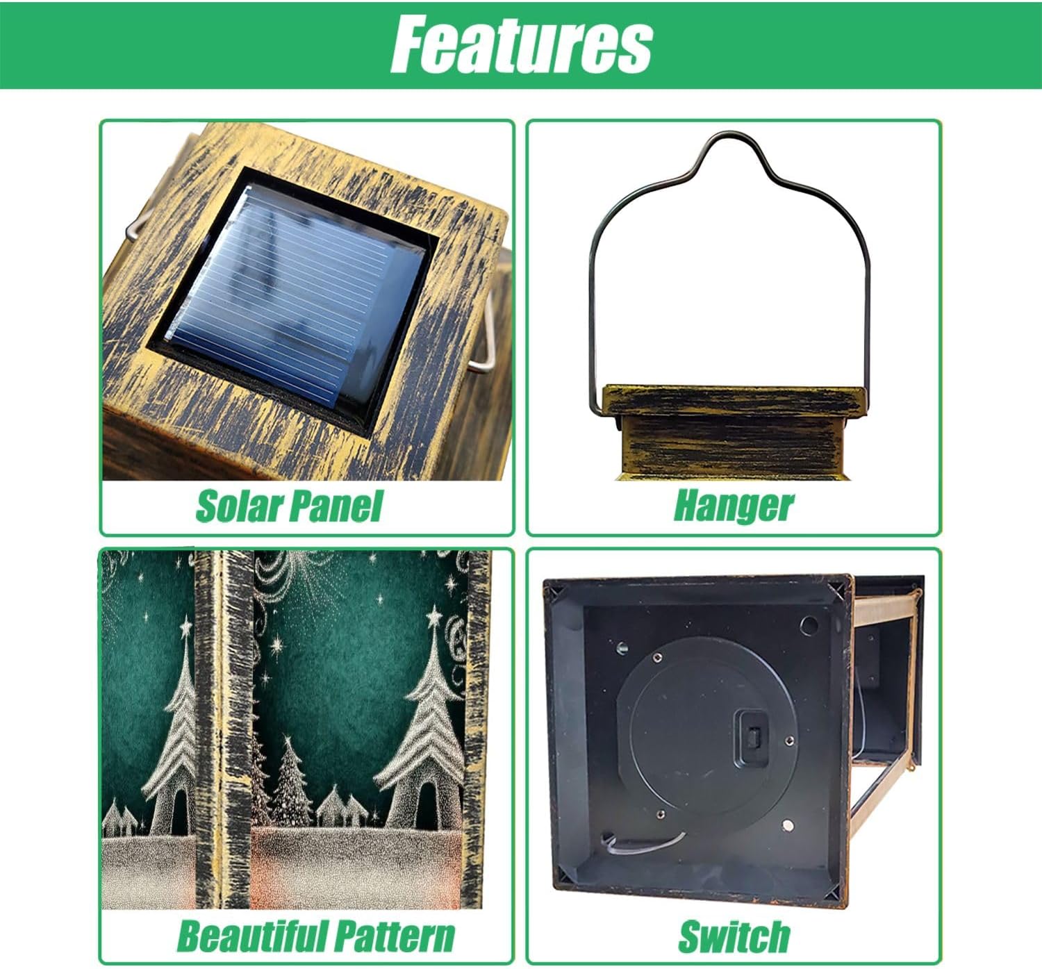 Solar Lantern Scene Outdoor Garden Hanging Lantern Waterproof Solar Powered Lighting Outside Table Lamp for Deck Yard Camping Patio Decor