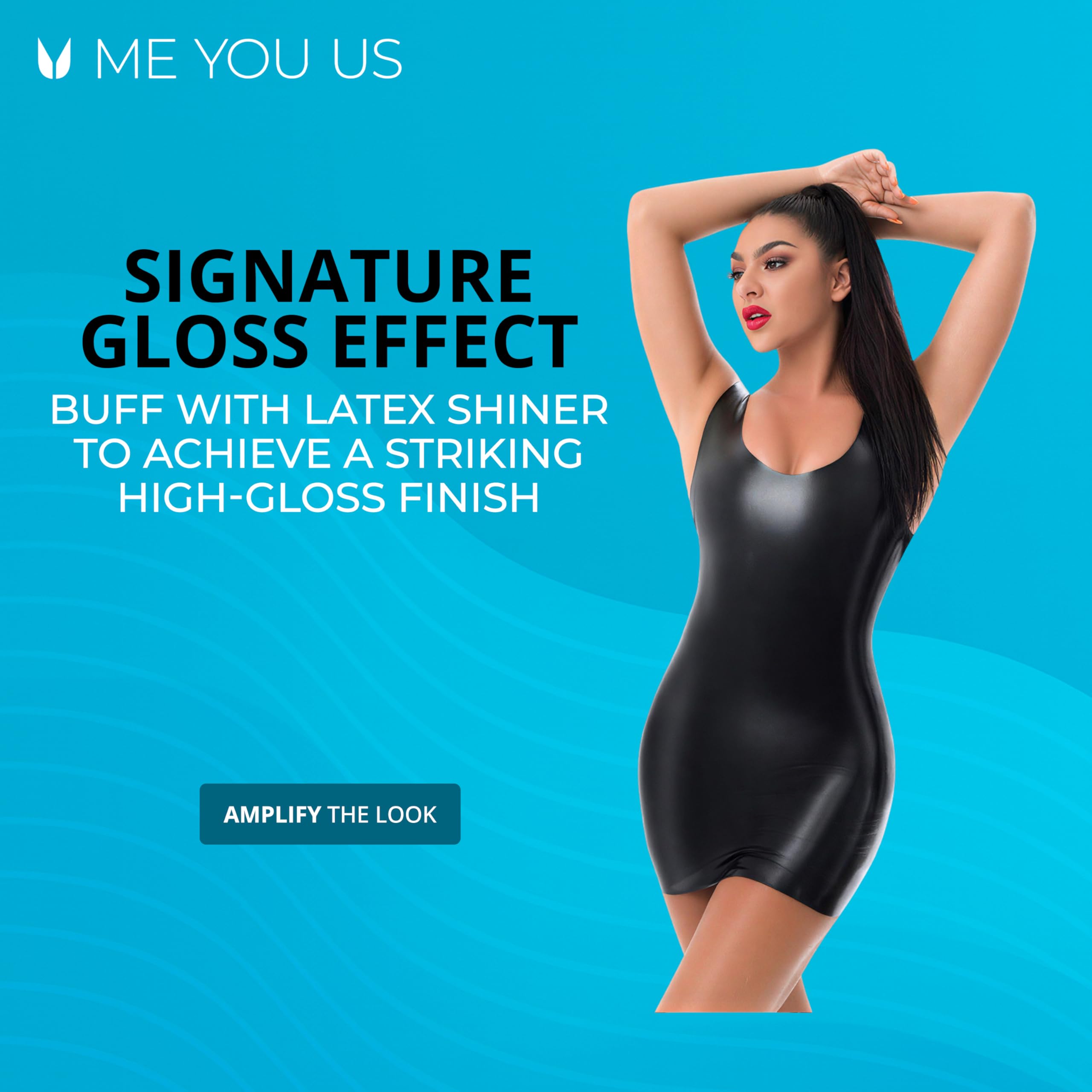 ME YOU US - Mini-robe en latex - Vêtements fétiches, noir
