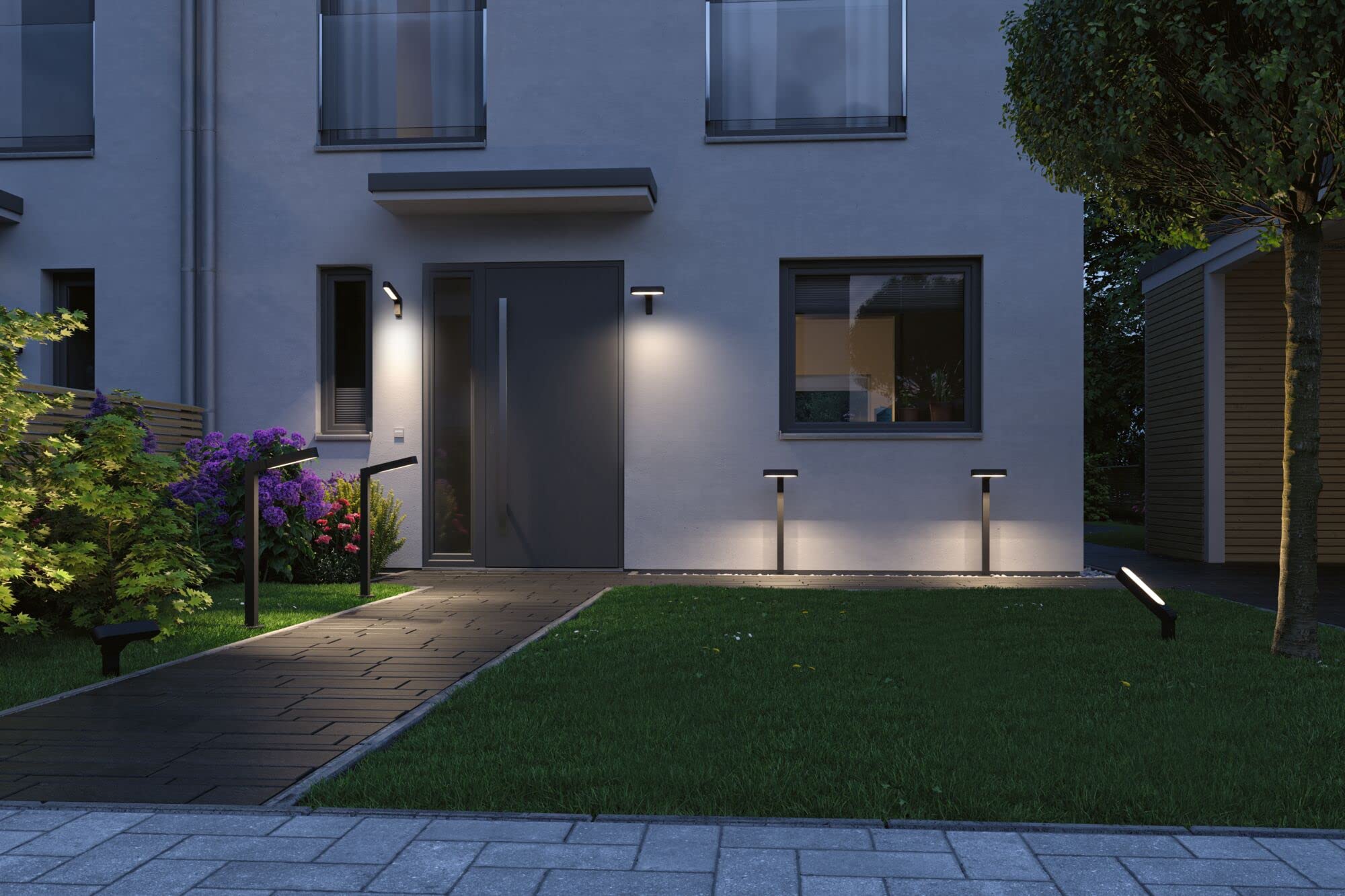 Paulmann 94546 Plug & Shine LED oprawa zewnętrzna Plug & Shine oprawa słupkowa Ito pozioma IP65 1x6 Watt ściemn. antracyt, metal, tw. szt. 3000 K