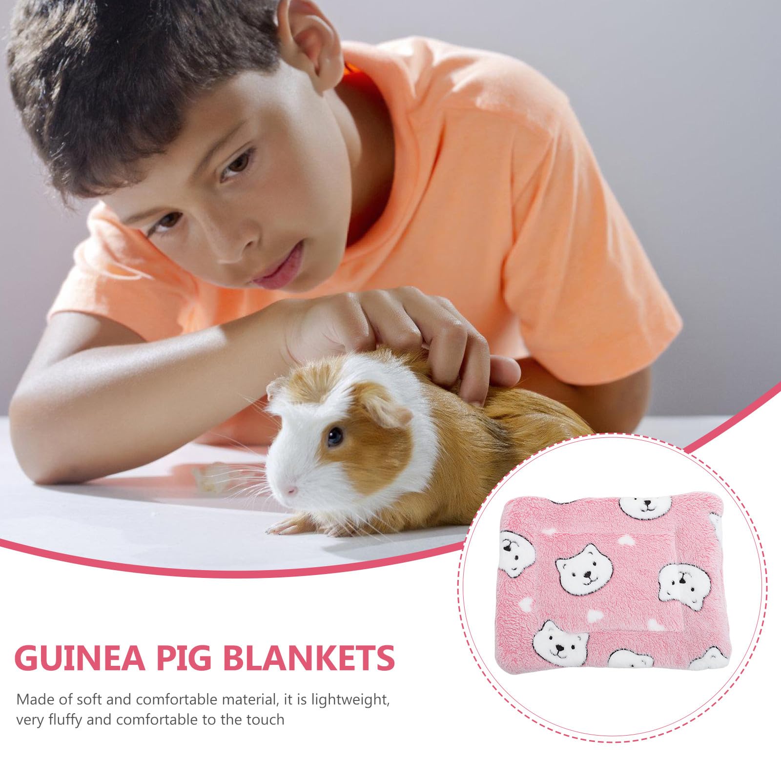 TOYANDONA Weiche Schlafmatten für Kleintiere 4 Stück Rosa Waschbare Wärmematten mit Decke Größe S für Meerschweinchen Hamster und Eichhörnchen im Käfig