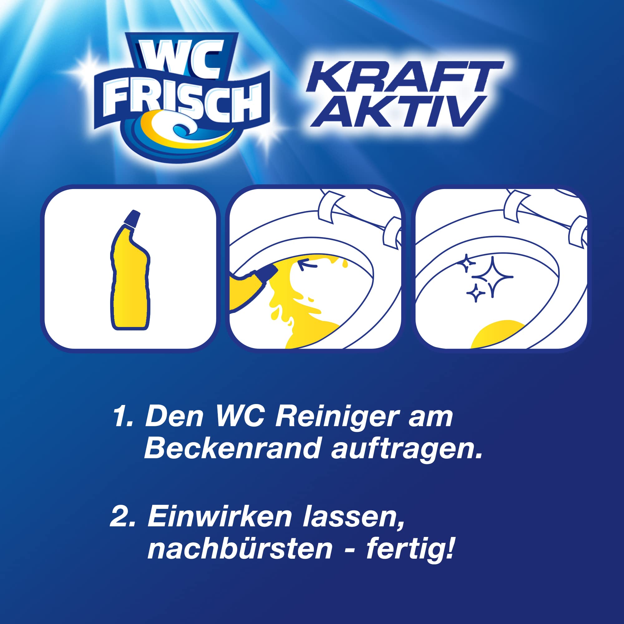WC-Frisch Detergente per WC Gel Limone (750 ml), detergente per WC con effetto deodorante per ambienti, detergente per WC garantisce freschezza igienica, con combinazione di 4 attivi