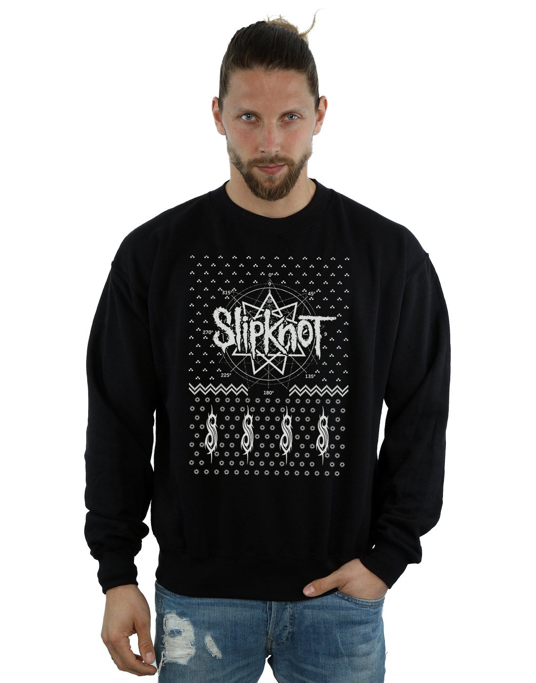Slipknot Men's Black 9 Point Christmas Sweatshirt Small
