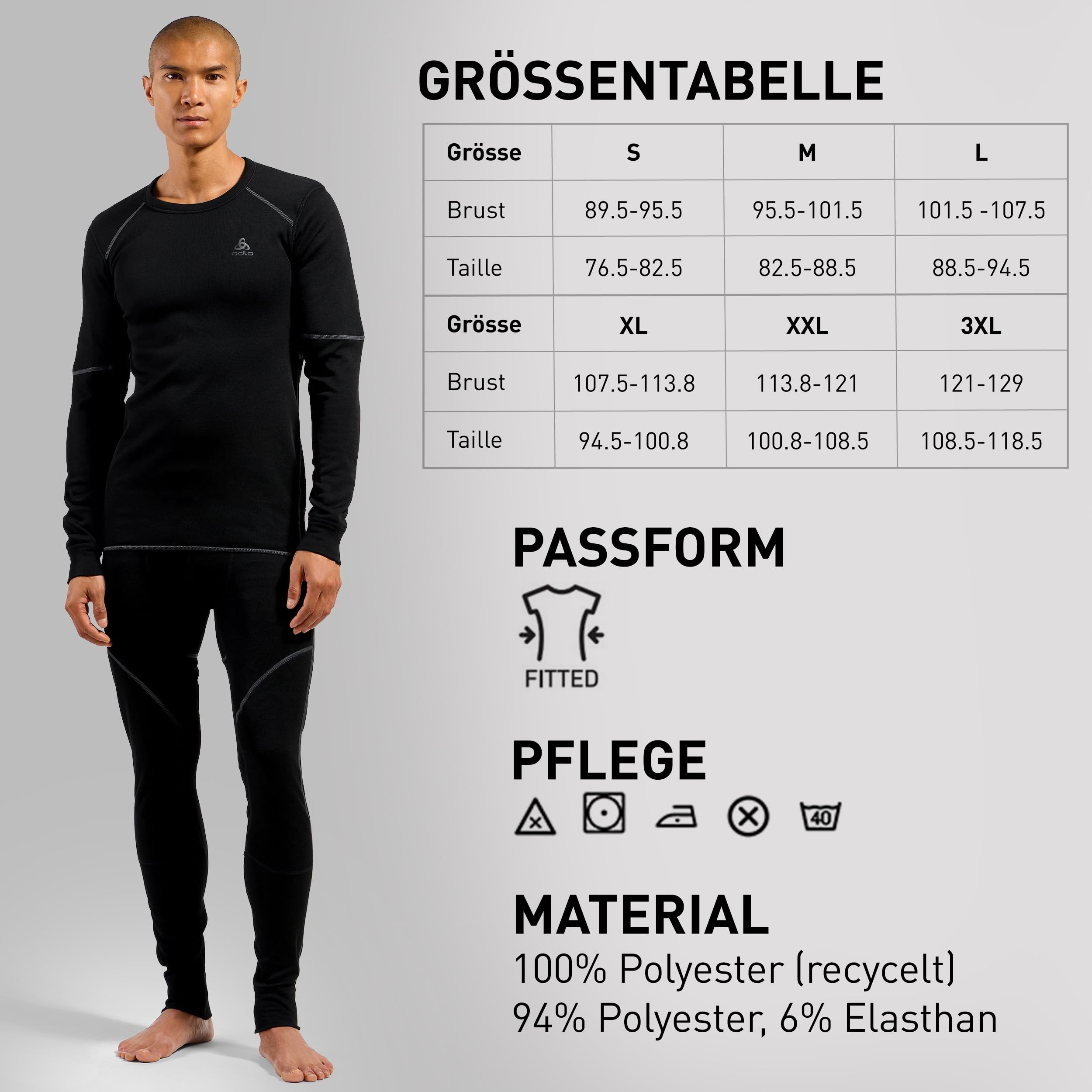 Odlo Herren Active X-warm Langarm Thermoshirt Rundhals Skiunterwäsche 1er Pack