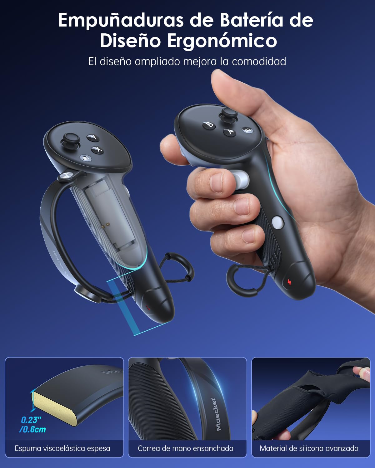 Empuñaduras del Controlador de Carga para Quest 3s para Quest 3 Correas de Controlador con Batería Recargable para Quest 3s/3 Accesorios