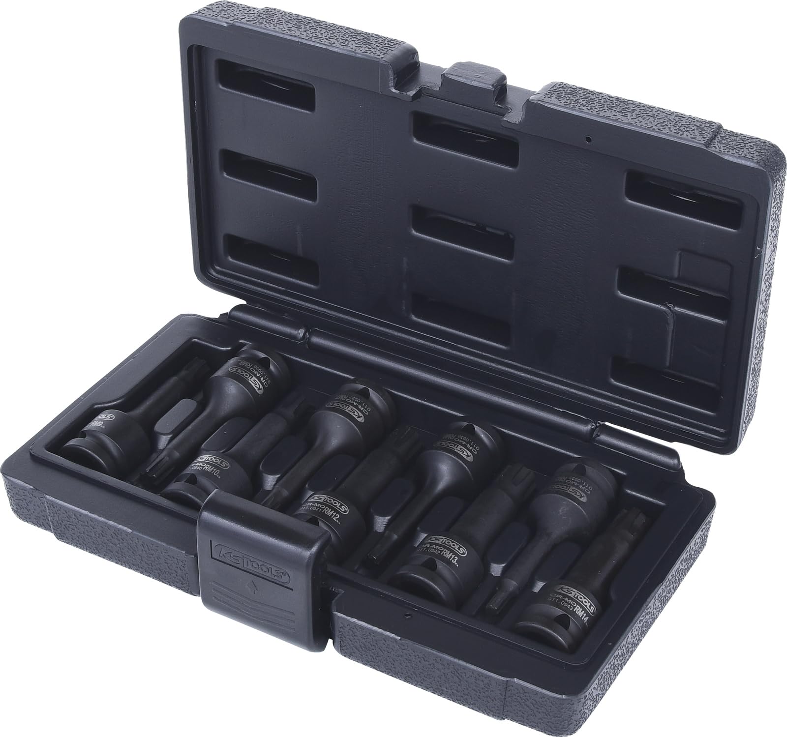 KS Tools 911.0934 Serie di Bussole per Avvitatori ad Impulsi per Viti Ribe, Lunghe, 9 Pezzi, M5-M14, 1/2"