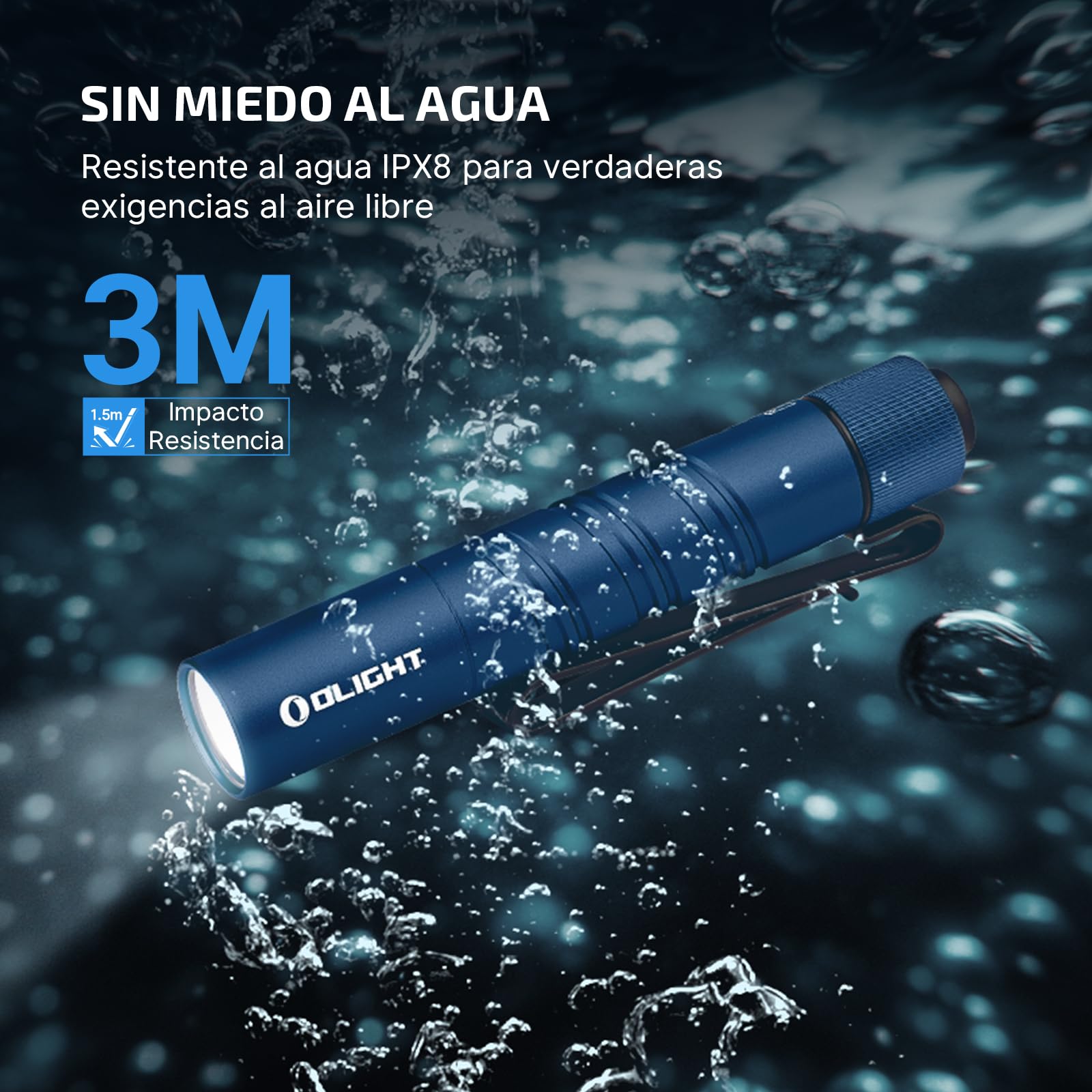 OLIGHT I3T 2 EOS LED Linterna Llavero,Mini Linterna,Antorcha Pequeña Luz Portátil de Alta Potencia,200 Lúmenes,con 2 Modos de Luz,Batería AAA Alkaline Incluida(Azul)