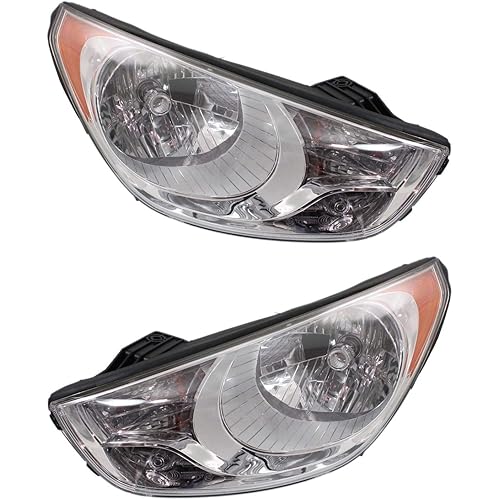 Garage-Pro Driver and Passenger Side Headlights Assembly Pair for Hyundai Tucson 2010-2013 Halogen With Bulbs, Fits GL, GLS, L & Limited, Replaces # 921022S050, 921012S050