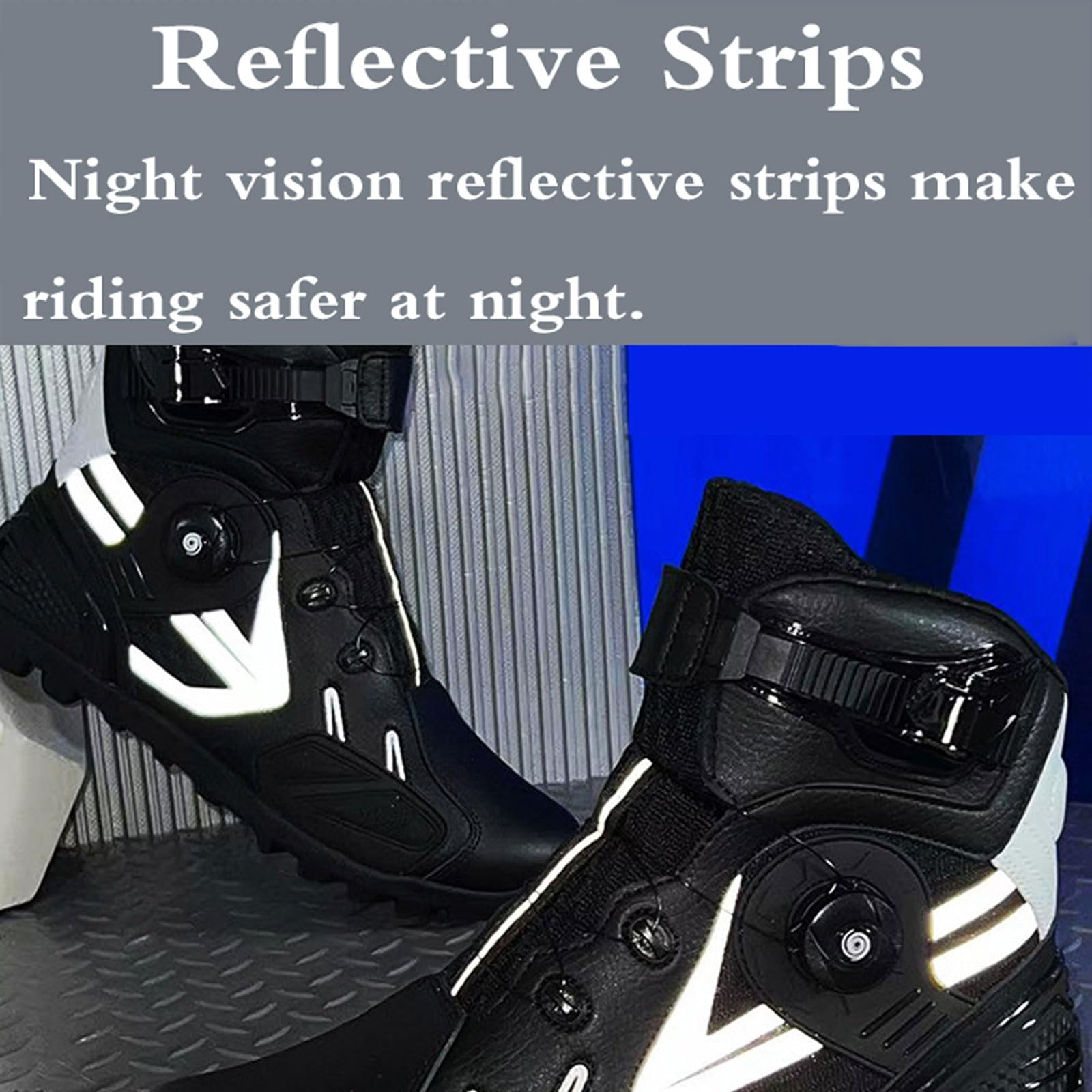 Scarpe da Moto per Uomo,Stivali da Moto retrò,Stivali Moto Traspiranti Uomo,Scarpe da Motociclista per Uomo,Traspiranti,Supporto per la Caviglia,per Motocross off Road ​Bicicletta