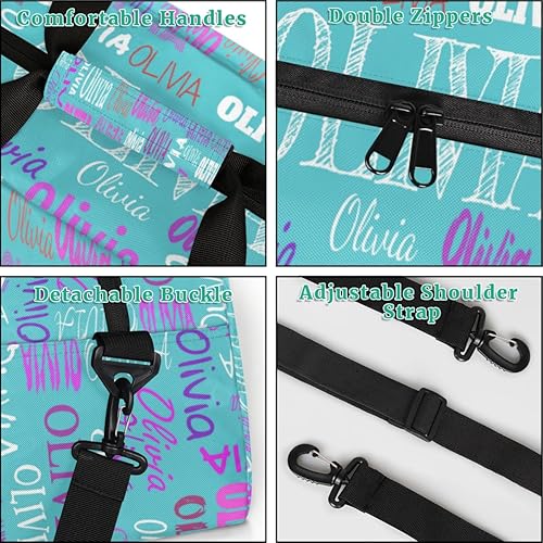 Miniatura 4 de Bolsa de gimnasio personalizada para niñas, bolsa de baile personalizada para adolescentes, bolsas de fin de semana para la noche, bolsa de lona