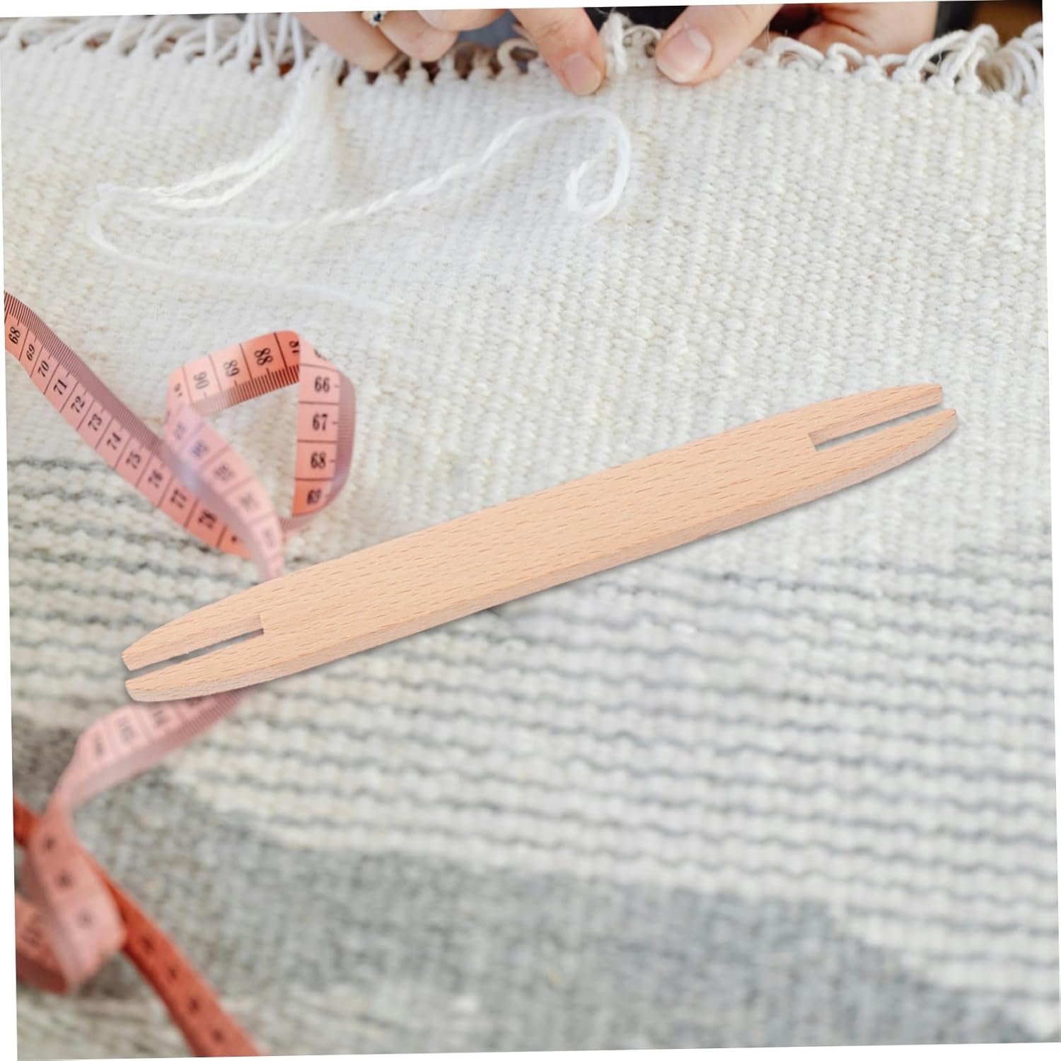 2sets Wooden Shuttle Knitting Tools DIY Weaving Accessories for Sweaters Scarves and Tapestry Crafting Included 4pcs*2