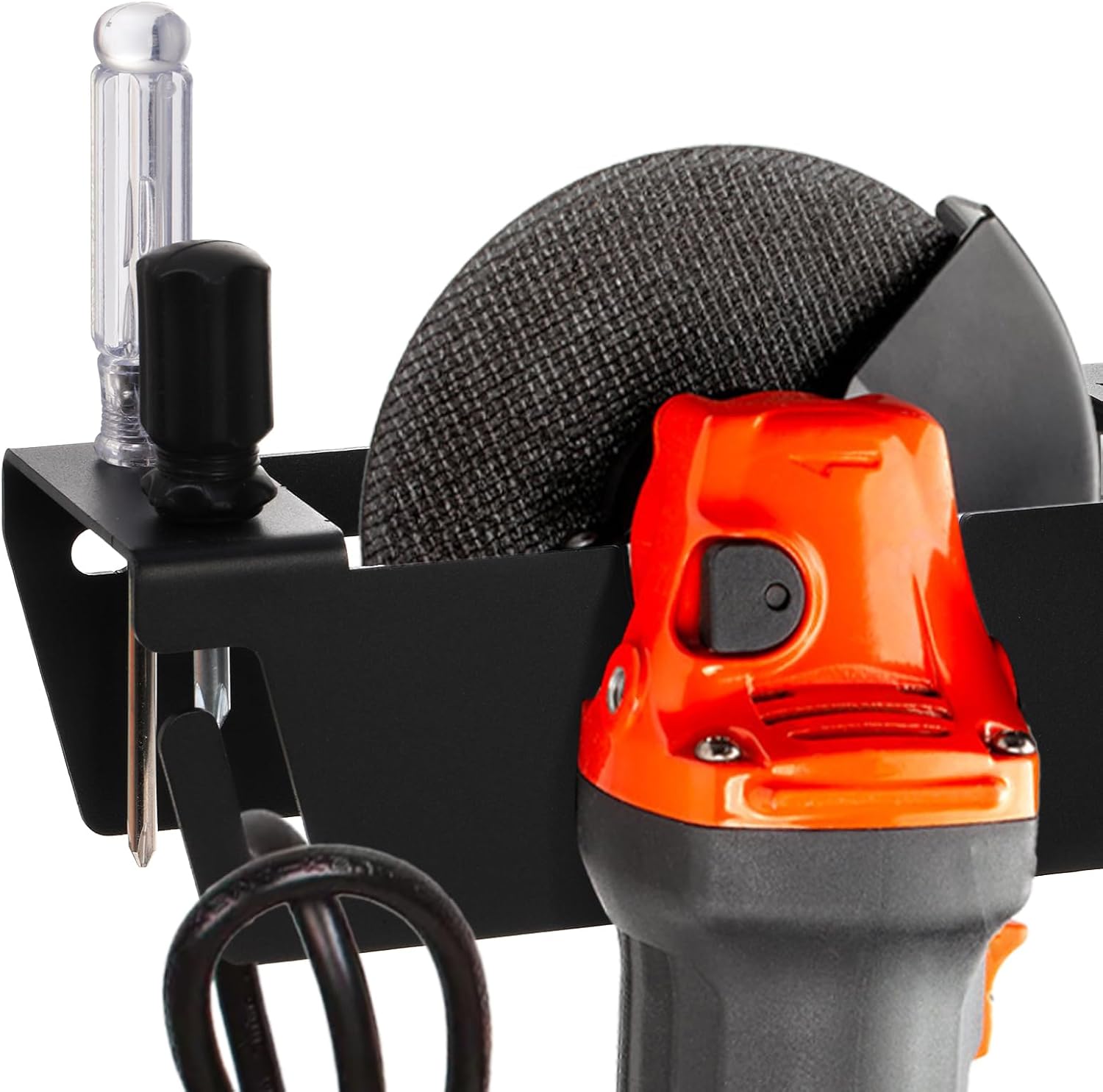SOUJOY Angle Grinder Holders, 4 Bay Angle Grinder Stand, 2 Pack Polisher Power Tool Racks, Garage Wall Mount Bracket for Angle Grinders, Cutters, Screwdriver
