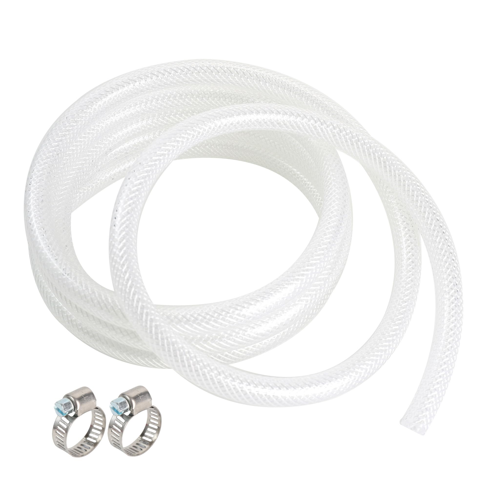 Geowaky 5/8" ID - 25 Ft Clear Braided Hose Plastic PVC Tubing,High Pressure Flexible Reinforced Vinyl Tube, Heavy Duty UV Chemical Resistant Vinyl Hose