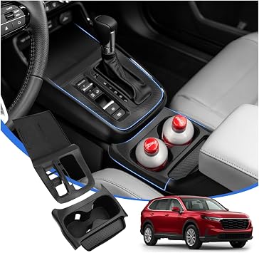 Karltys Gear Shift Panel Trim Cover for Honda CR-V 2023-2026 Auto Transmission, Silicone Center Console Cover Set with Cup Holder Insert, Anti-Scratch Gear Shifter Panel Protector Accessories