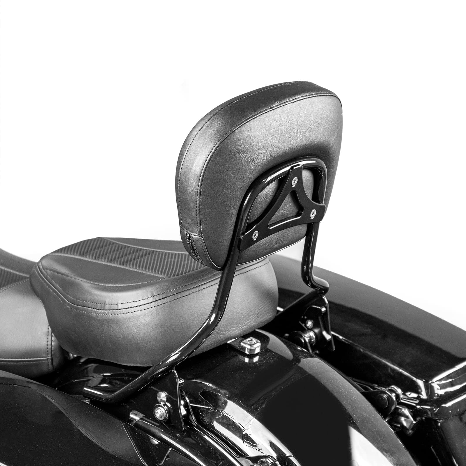 Mofun Detachable Sissy Bar Passenger Backrest Pad for Harley Touring Models (2009-2025) - Gloss Black