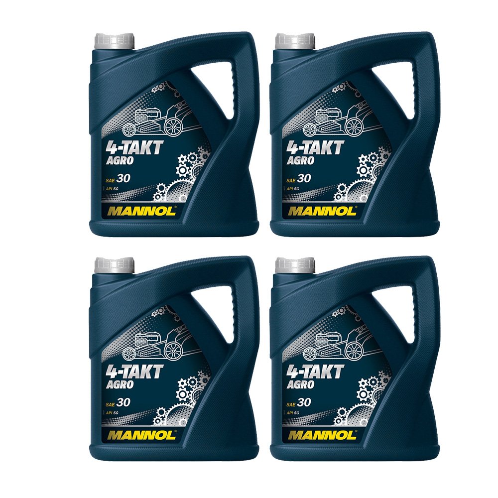 MANNOL 4 x 4L 4-Takt Agro SAE 30 API SG/Rasenmäher-Motoröl