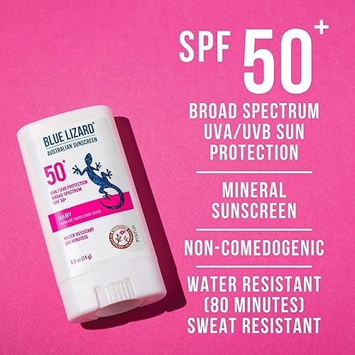 Miniatura 2 de Blue Lizard BABY - Protector solar mineral en barra con óxido de zinc, SPF 50+, resistente al agua, protección UVAUVB, fácil de aplicar, sin