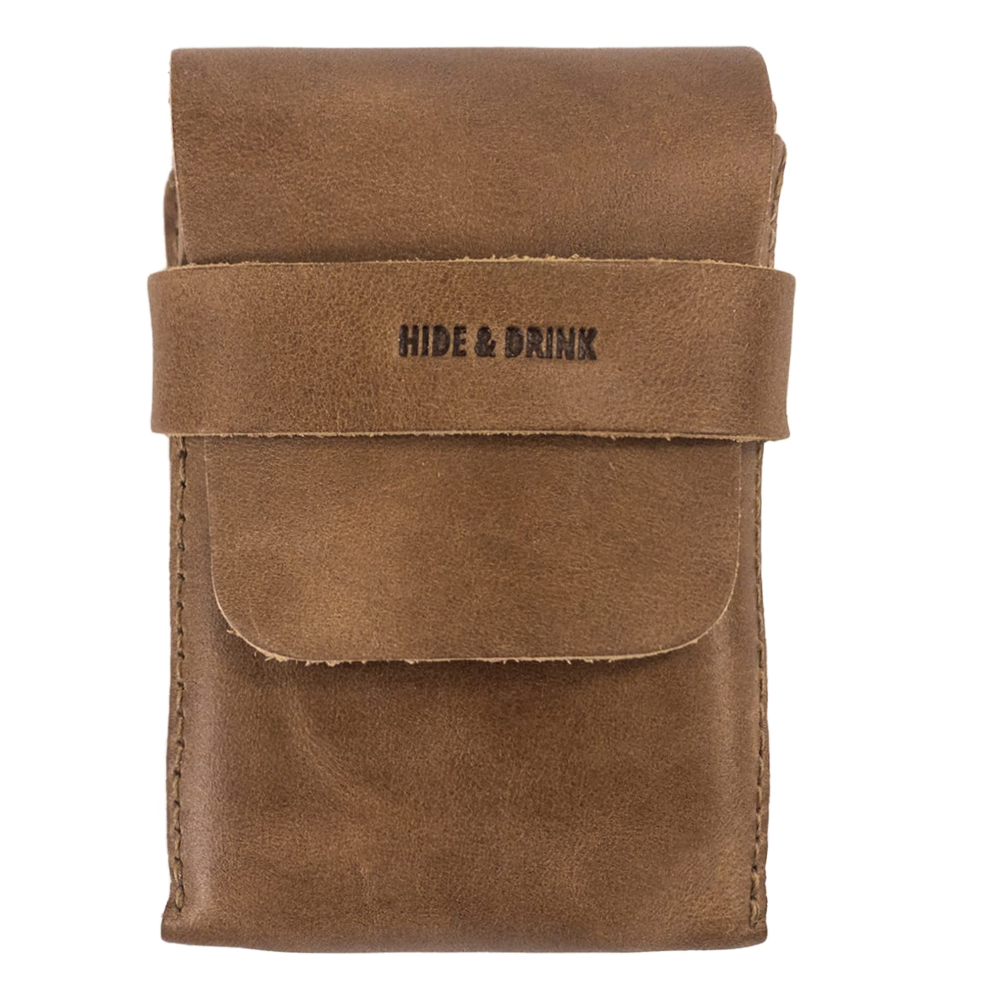 Hide & Drink, Classic Case for Playing Cards (Not Included) Secure Storage, Playing Deck Holder, Travel Accessory, Full Grain Leather, Handmade, Single Malt Mahogany